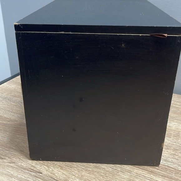 Vintage Vibe Maple Syrup Storage Box Black White Hinged Cover - Picture 7 of 14